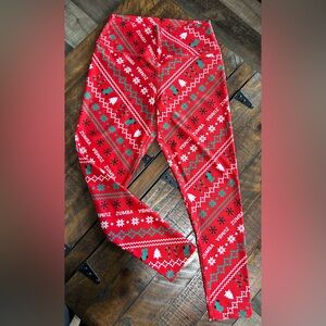 Zumba Fitness Red and Green Christmas Leggings in Size L
